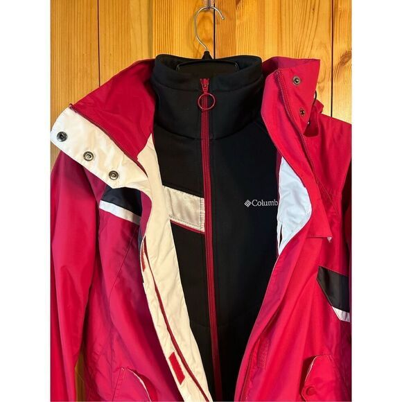 Columbia Women's Interchange Jacket Removable LIner Hood Size Medium Waterproof - Picture 2 of 12